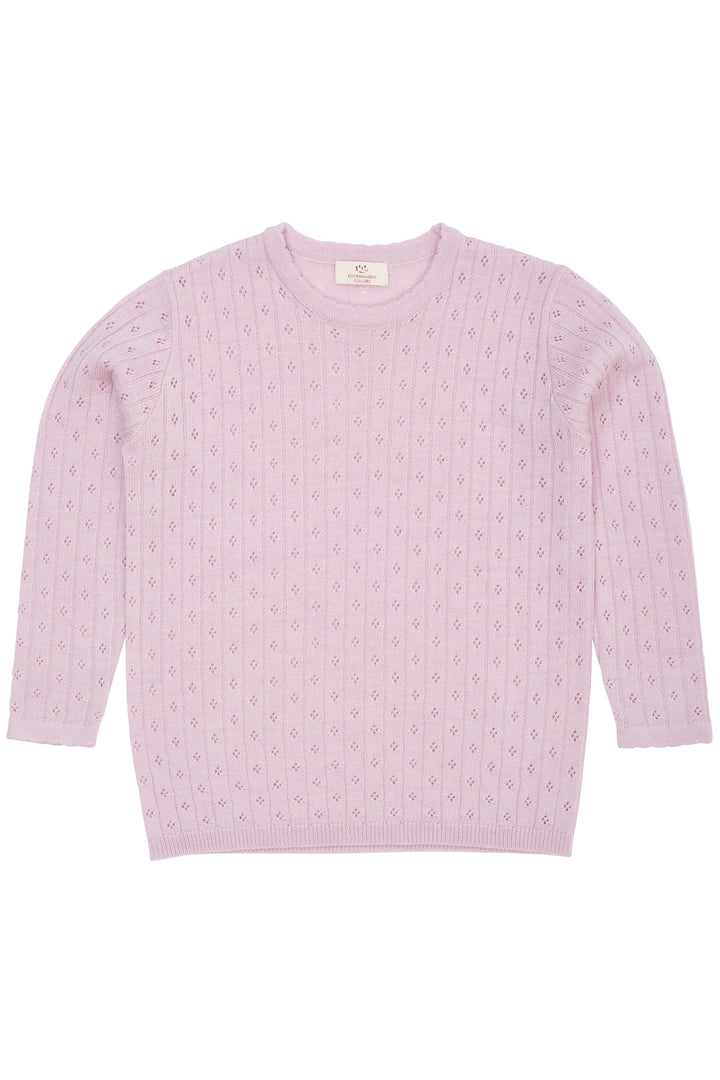 POINTELLE BLUSE I MERINOULD - LAVENDER