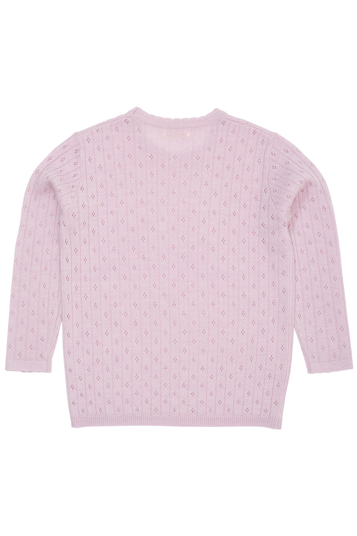 POINTELLE BLUSE I MERINOULD - LAVENDER