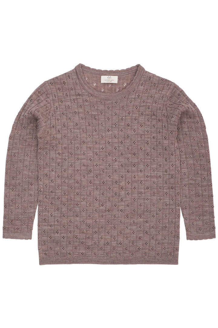 POINTELLE BLUSE I MERINOULD - NATURAL