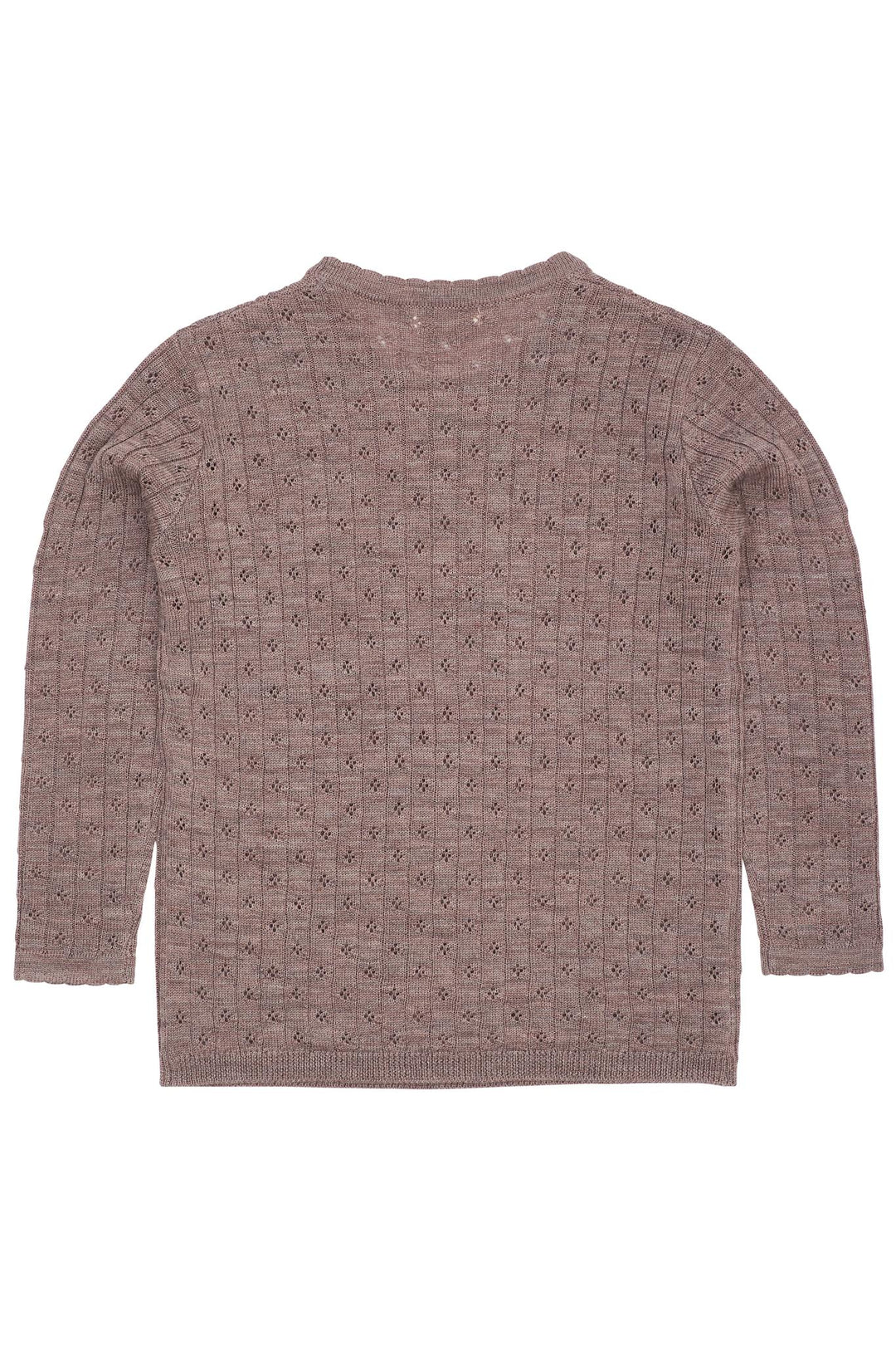 POINTELLE BLUSE I MERINOULD - NATURAL