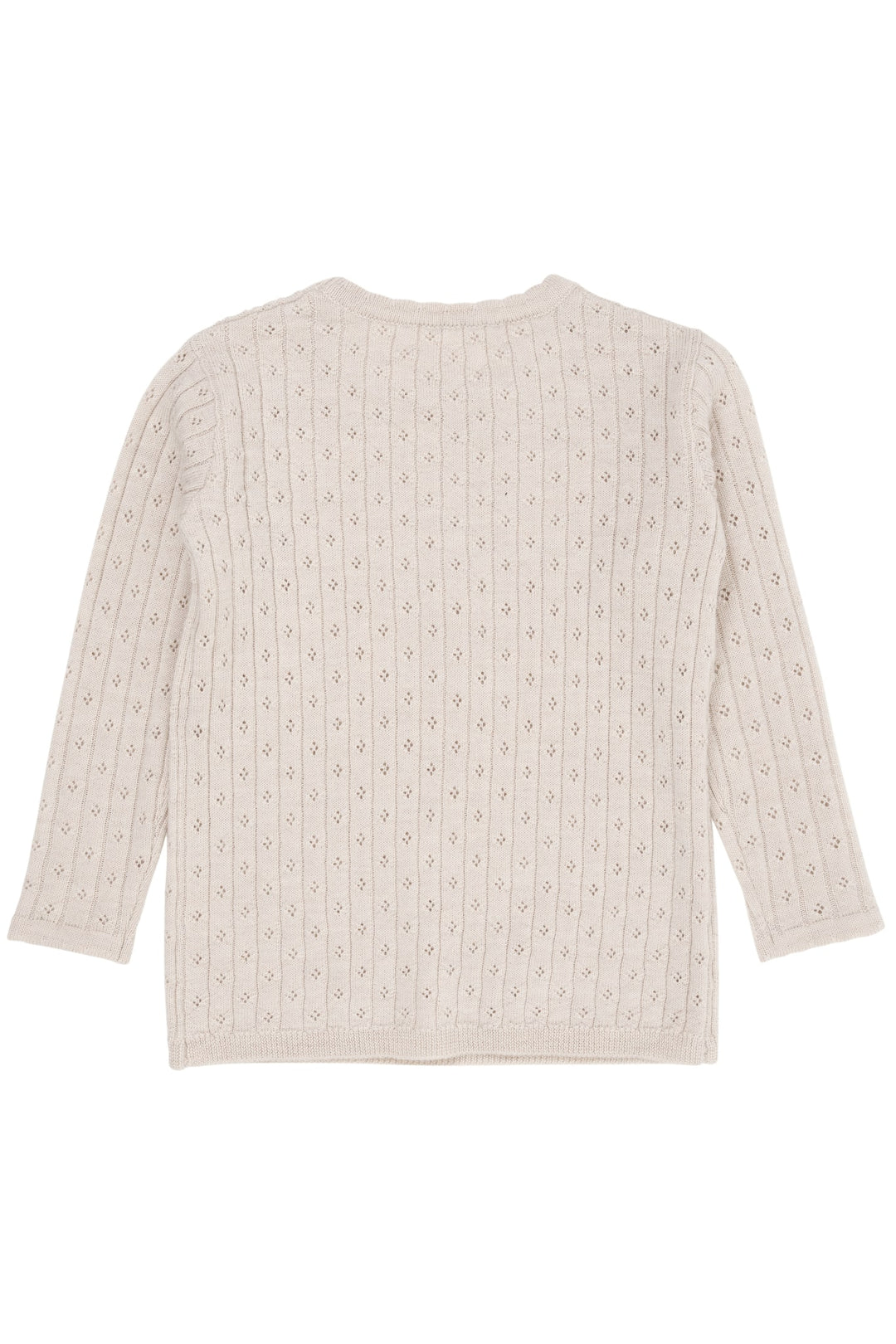 POINTELLE BLUSE I MERINOULD - PALE CREAM MELANGE