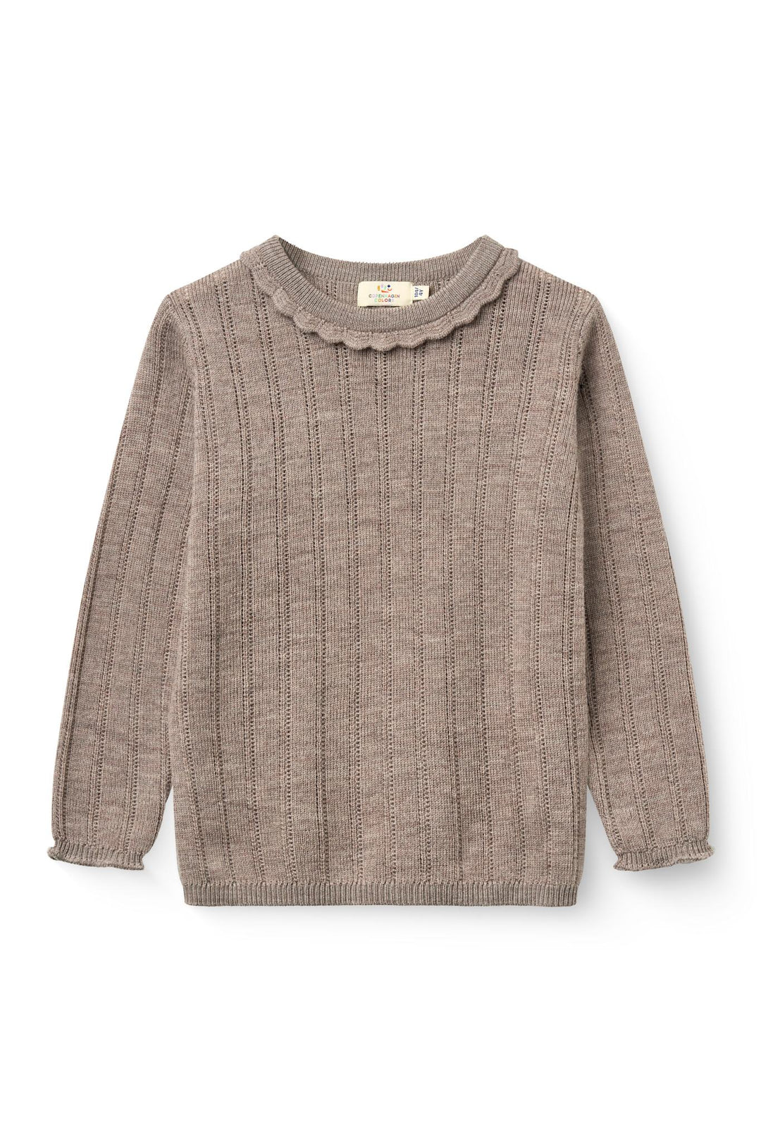 L/Æ Merino Pattern Bluse - Natural Melange