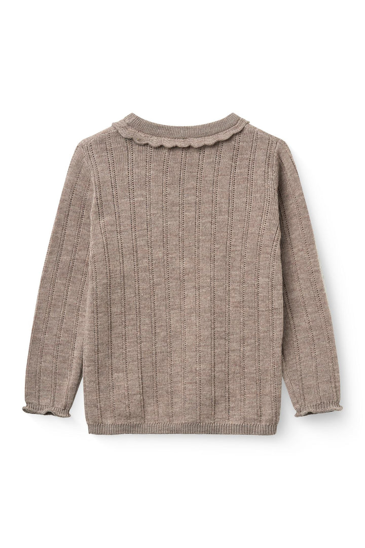 L/Æ Merino Pattern Bluse - Natural Melange