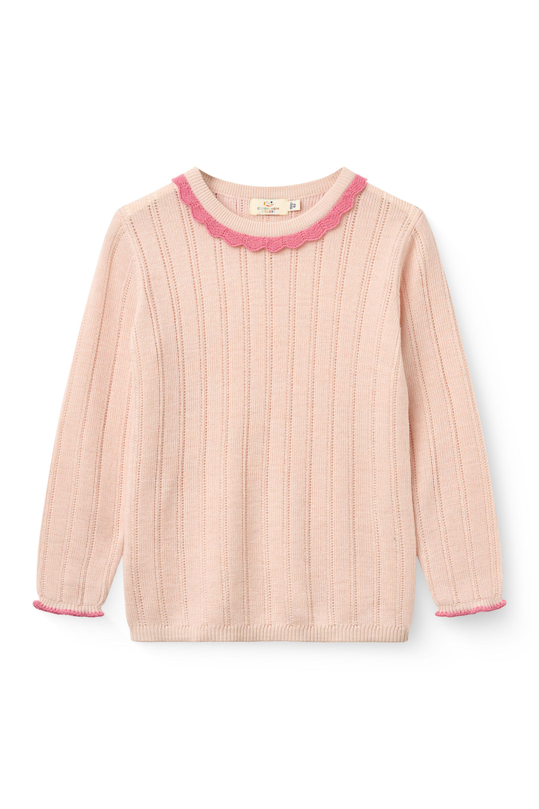 L/Æ Merino Pattern Bluse - Soft Pink Comb.