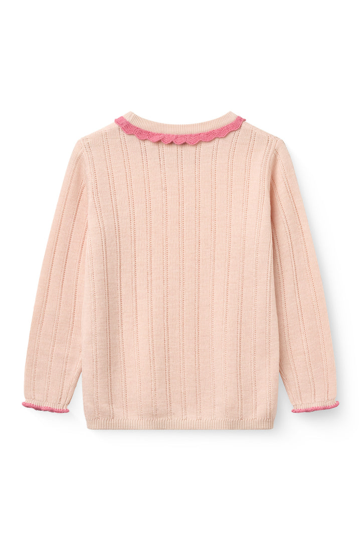 L/Æ Merino Pattern Bluse - Soft Pink Comb.