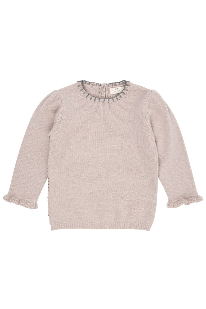 Cashmere Blouse m. Hjerte - Beige
