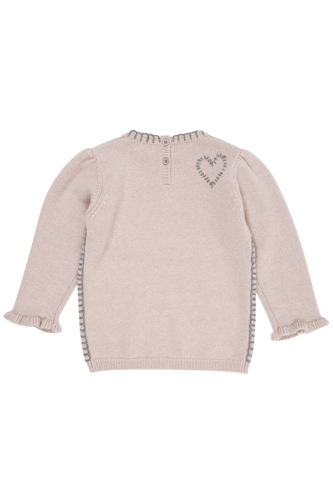 Cashmere Blouse m. Hjerte - Beige