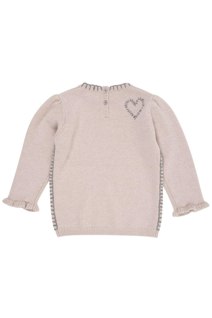 Cashmere Blouse m. Hjerte - Beige