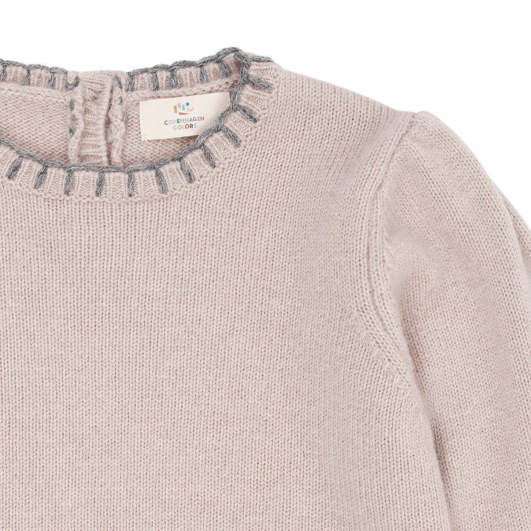 Cashmere Blouse m. Hjerte - Beige