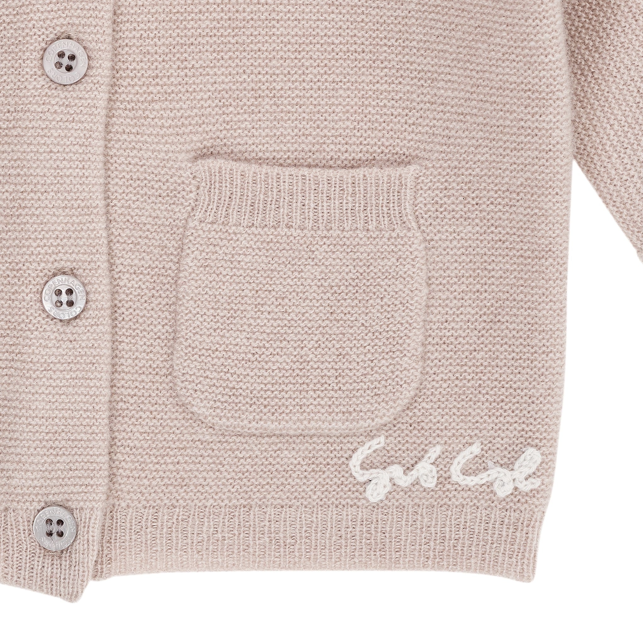 CASHMERE CLASSIC BABY CARDIGAN - BEIGE