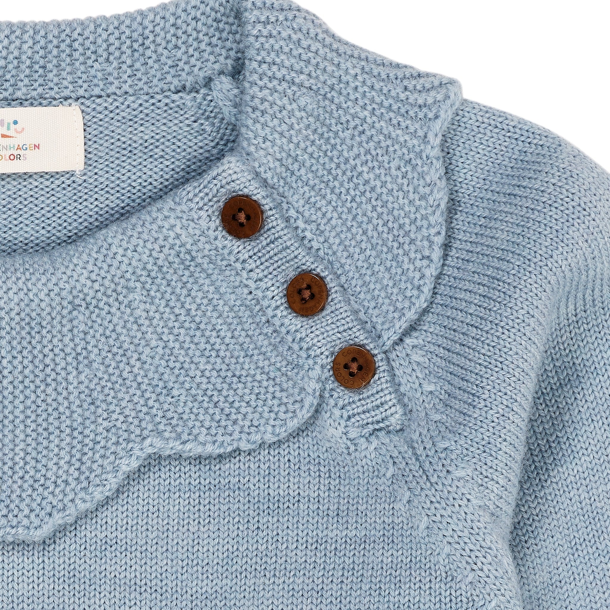 MERINO MARGUERIT BLUSE - DUSTY BLUE