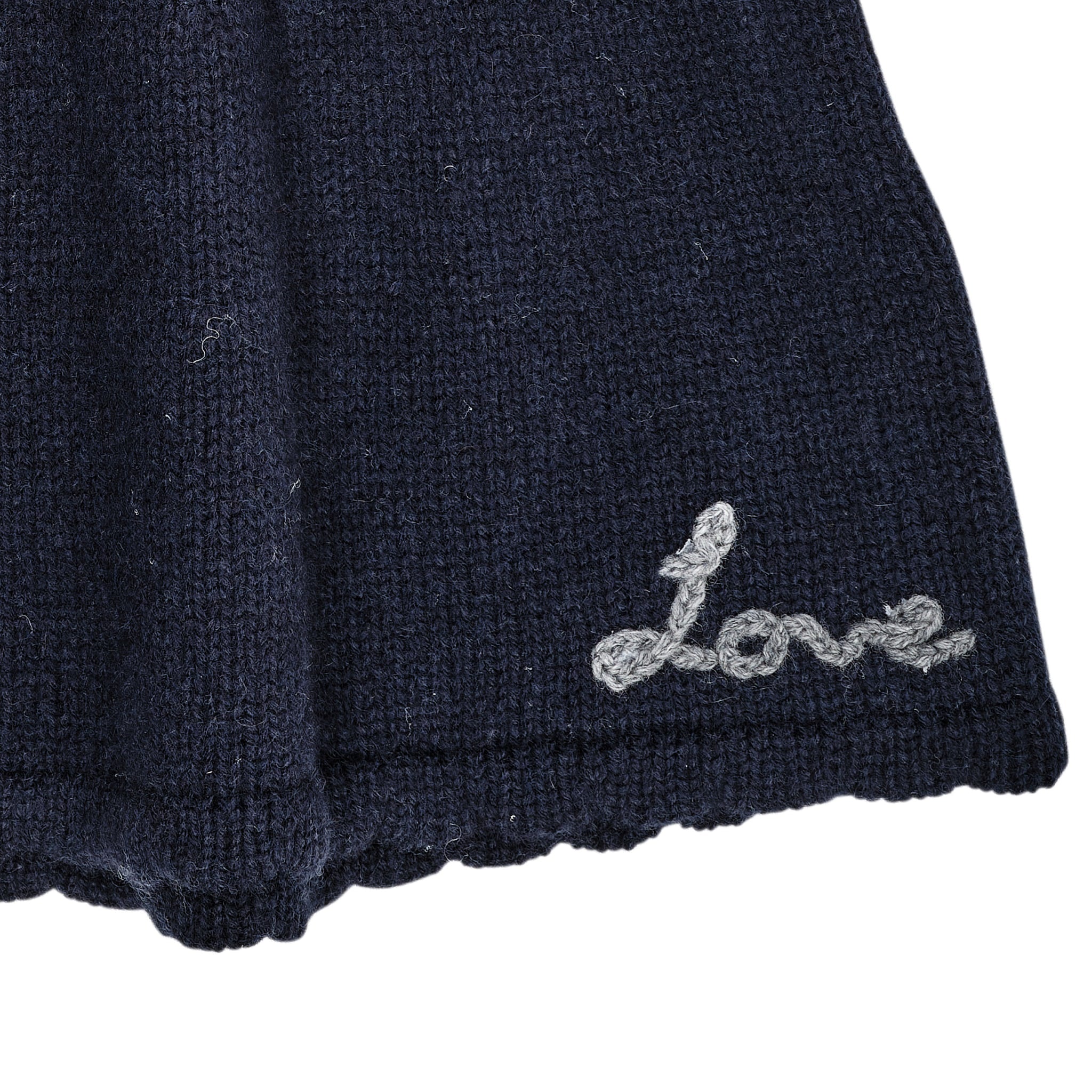 CASHMERE SKIRT W. EMB - NAVY