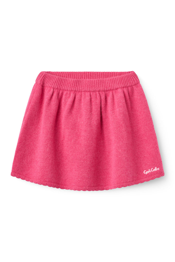 Cashmere Nederdel m. Broderi - Fuschsia