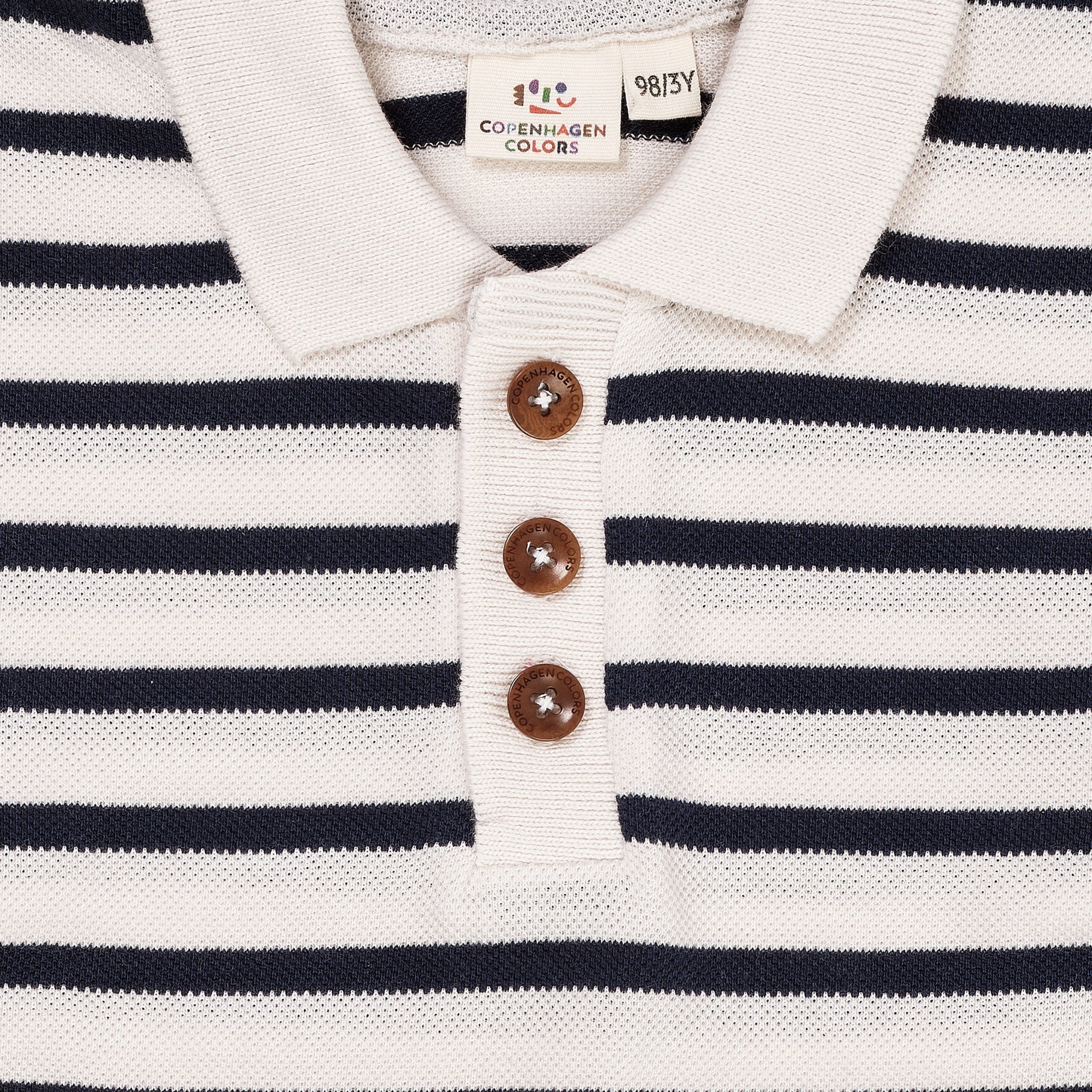 STRIBET POLO MED LANGE ÆRMER - NAVY/CREAM STRIPE