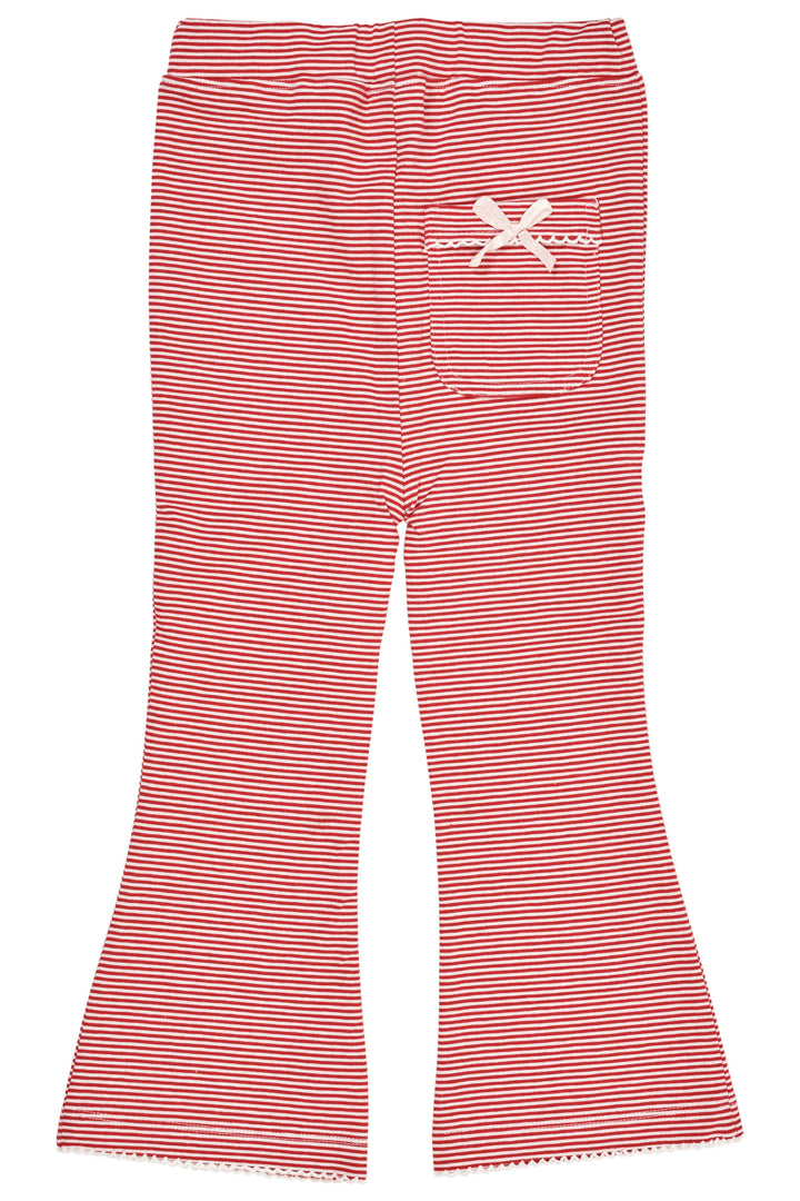 STRIBET TROMPET BUKSER - RED/CREAM STRIPE