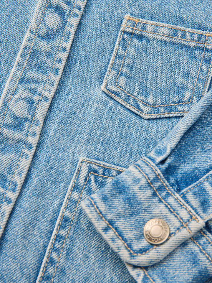 DENIM JAKKE - LT BLUE INDIGO WASHED