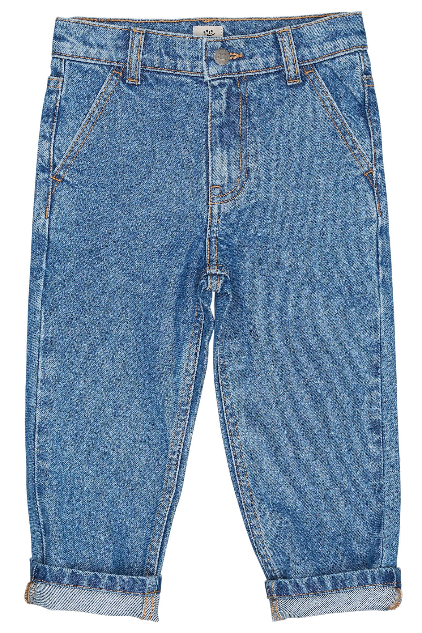 ØKOLOGISKE JUNIOR JEANS, NORMAL PASFORM - INDIGO BLUE WASHED