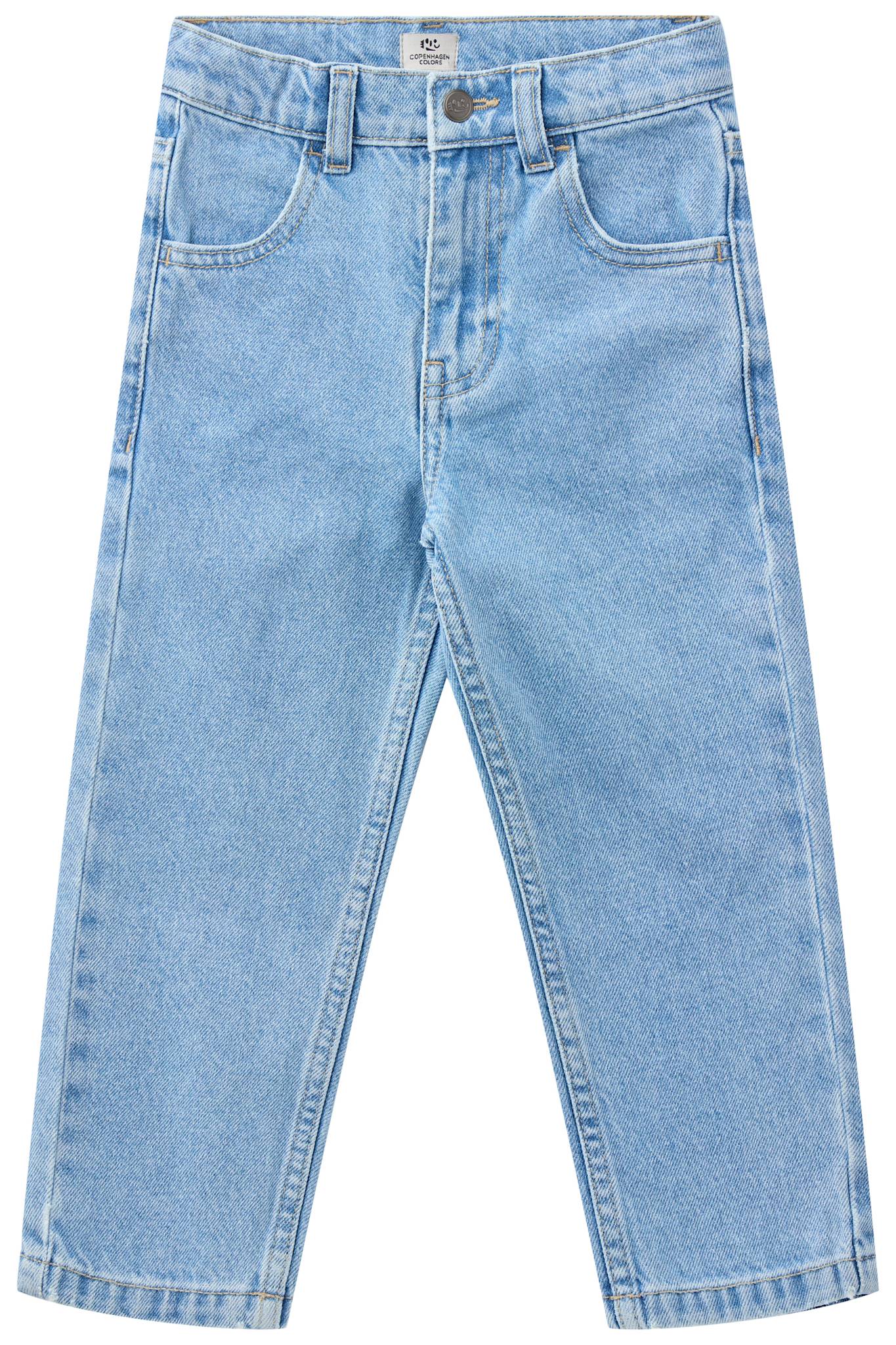 ØKOLOGISKE JUNIOR JEANS - NORMAL PASFORM - LT BLUE INDIGO WASHED