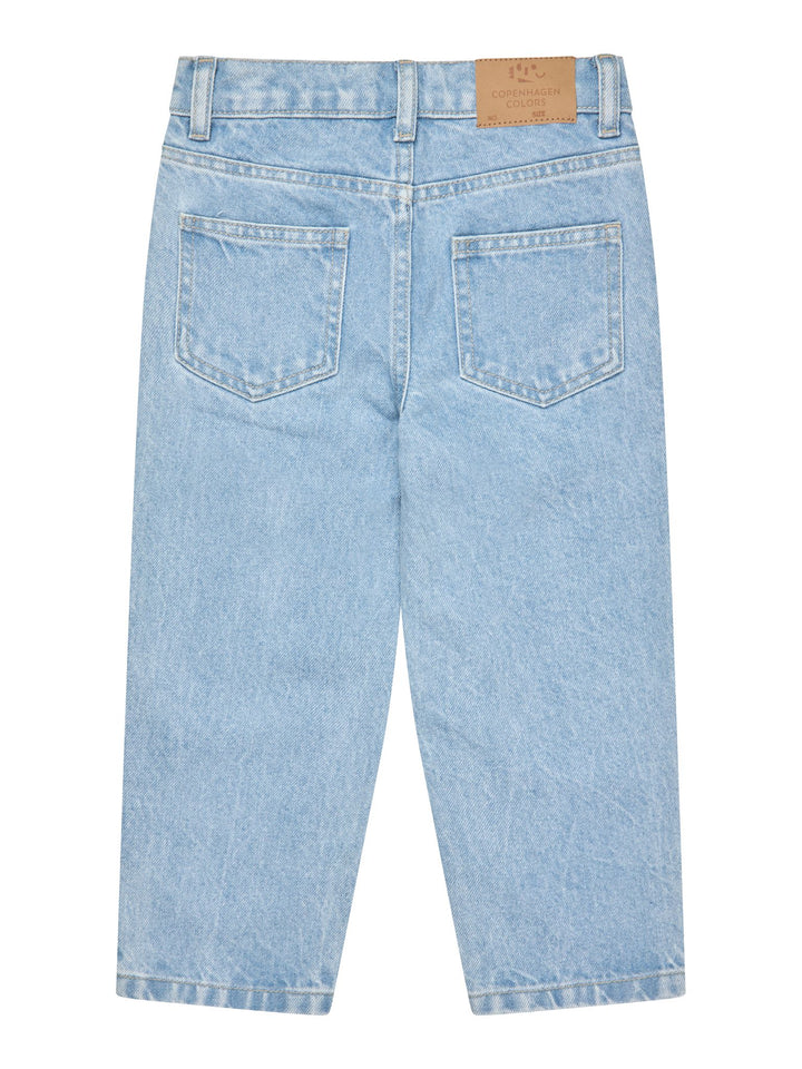 ØKOLOGISKE JUNIOR JEANS - NORMAL PASFORM - LT BLUE INDIGO WASHED