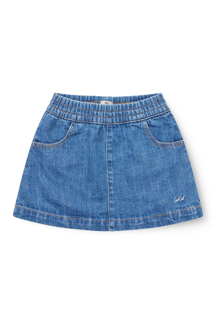 ØKOLOGISK DENIM NEDERDEL - INDIGO BLUE WASHED