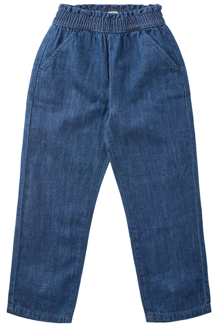 ØKOLOGISKE CHINOS MED SLØJFE - DARK INDIGO BLUE WASHED