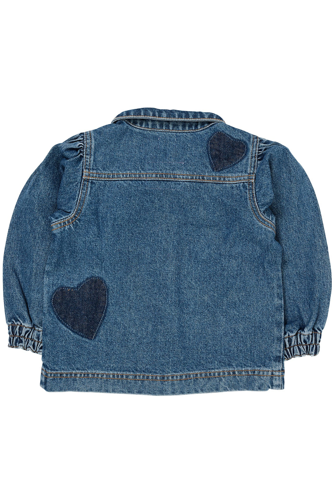 DENIM HJERTE JAKKE - INDIGO BLUE WASHED