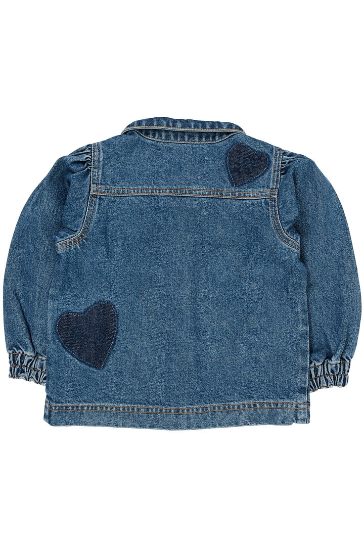DENIM HJERTE JAKKE - INDIGO BLUE WASHED
