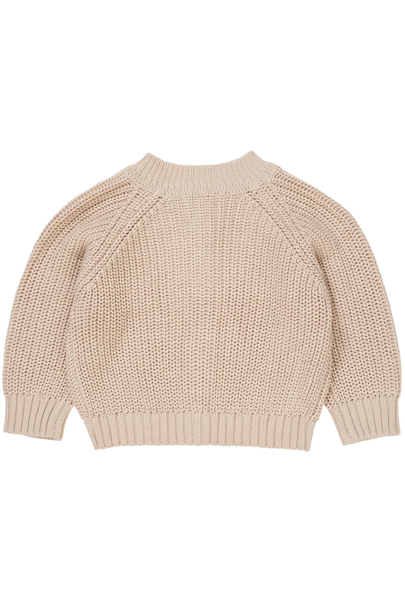 KLASSISK STRIKKET CARDIGAN - BEIGE