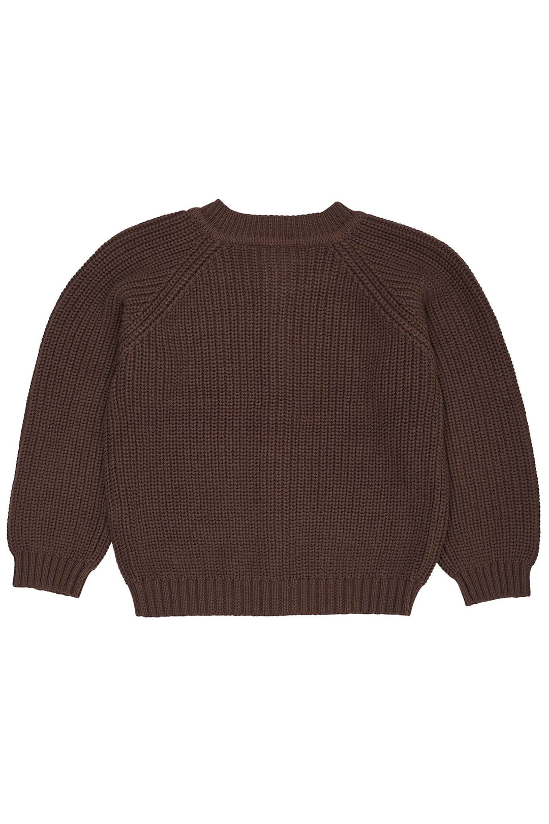KLASSISK STRIKKET CARDIGAN - DK BROWN