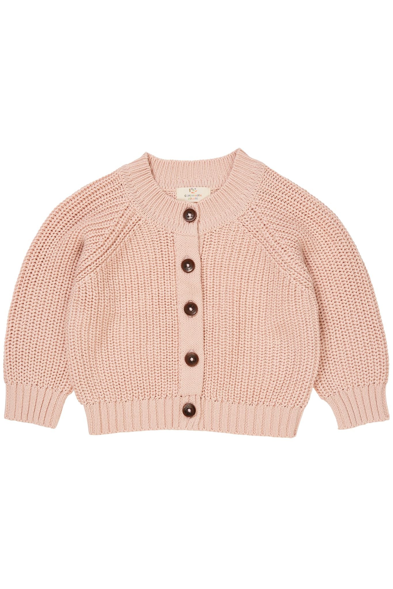 KLASSISK STRIKKET CARDIGAN - DUSTY ROSE