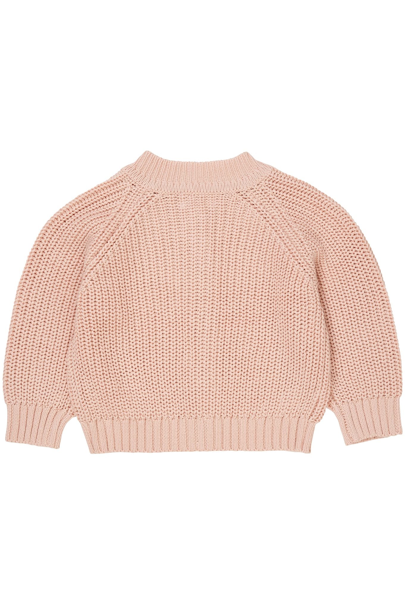 KLASSISK STRIKKET CARDIGAN - DUSTY ROSE