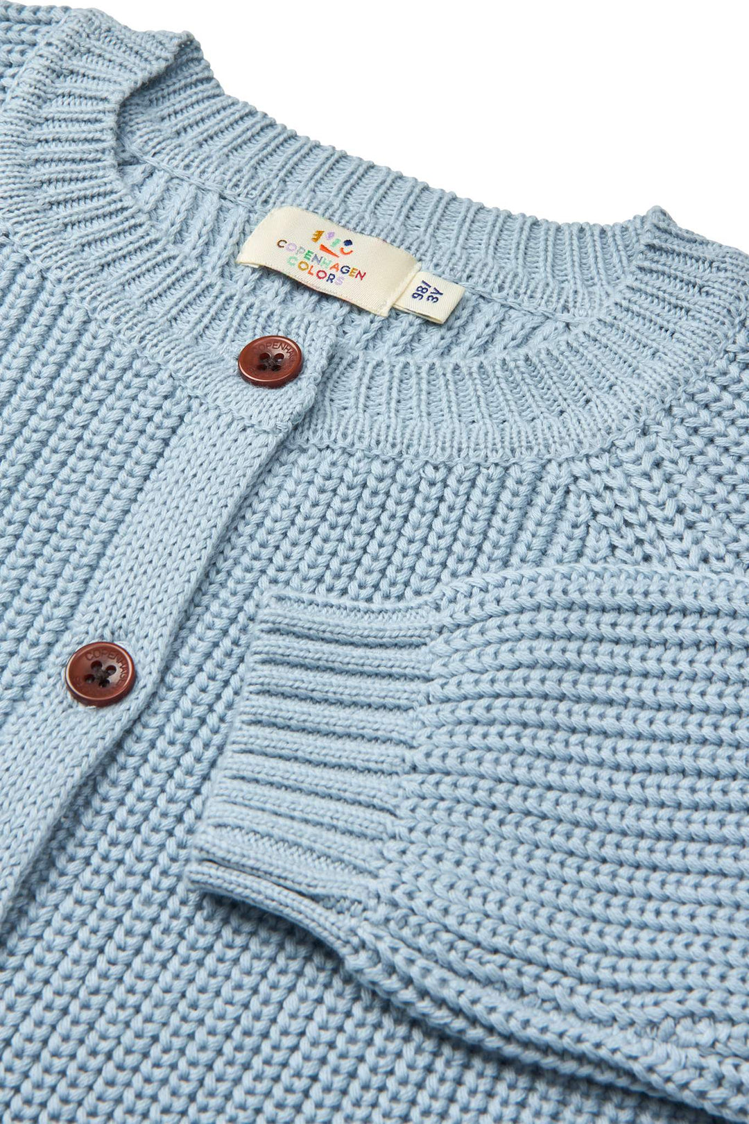 KLASSISK STRIKKET CARDIGAN - DUSTY BLUE