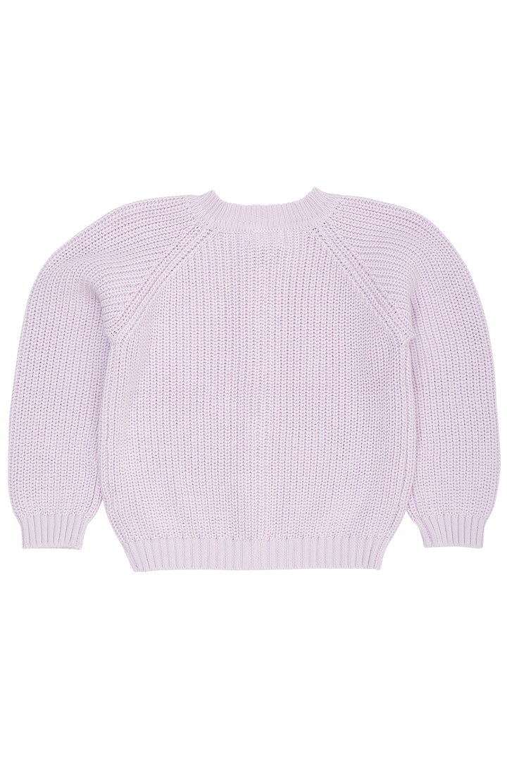 KLASSISK STRIKKET CARDIGAN - LAVENDER