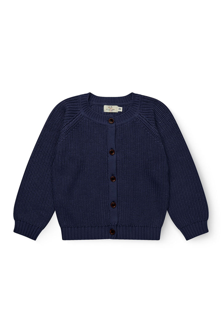 KLASSISK STRIKKET CARDIGAN - NAVY