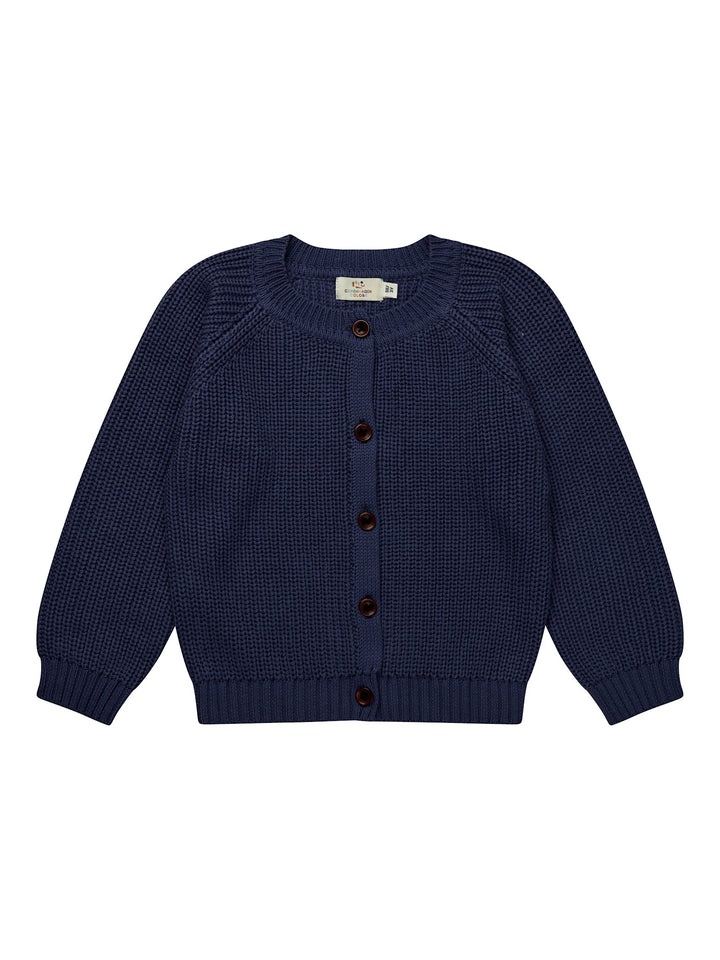 KLASSISK STRIKKET CARDIGAN - NAVY