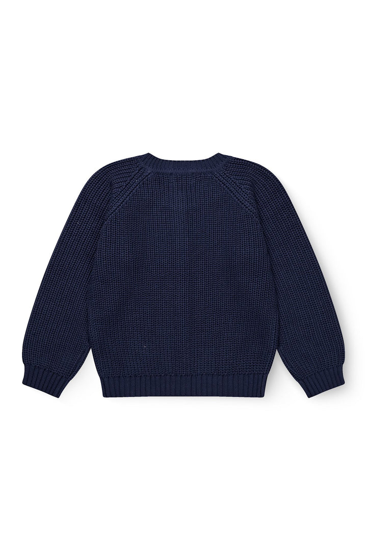 KLASSISK STRIKKET CARDIGAN - NAVY