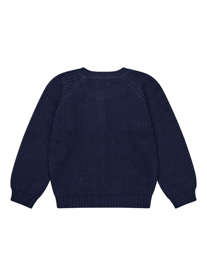 KLASSISK STRIKKET CARDIGAN - NAVY