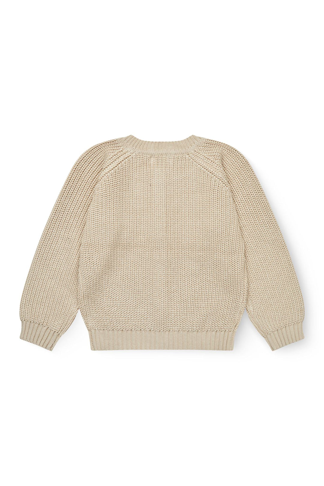 KLASSISK STRIKKET CARDIGAN - SAND