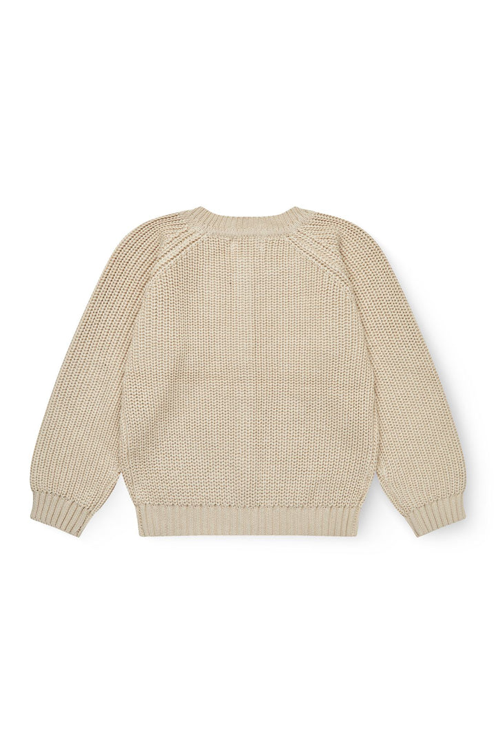 KLASSISK STRIKKET CARDIGAN - SAND