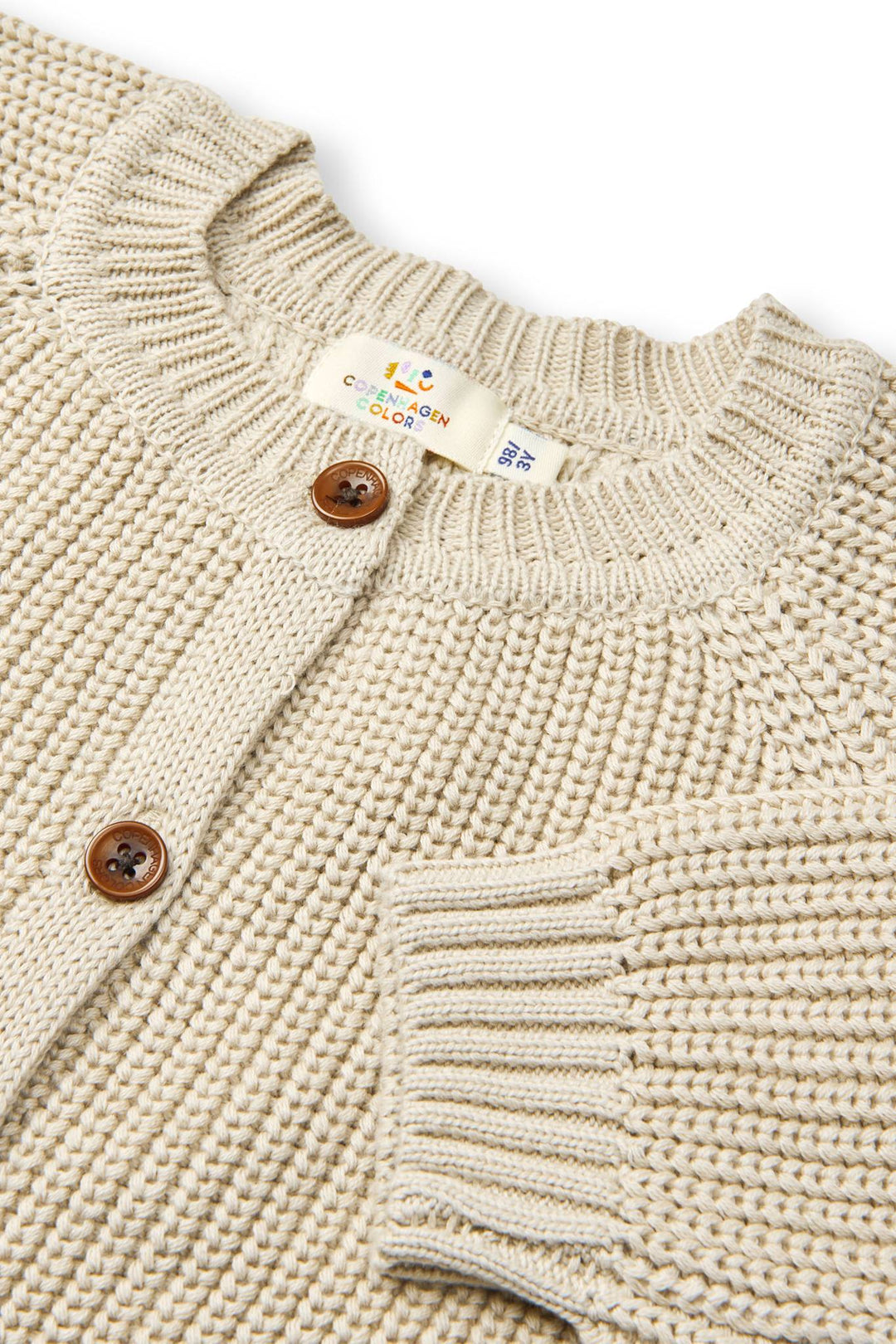 KLASSISK STRIKKET CARDIGAN - SAND