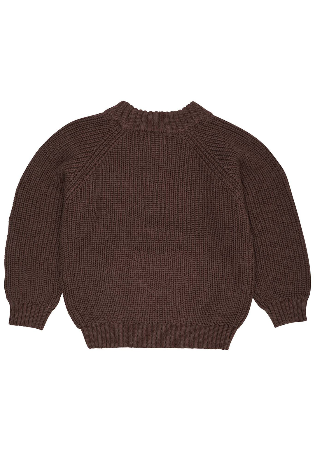 KLASSISK STRIKKET BLUSE - DK.BROWN