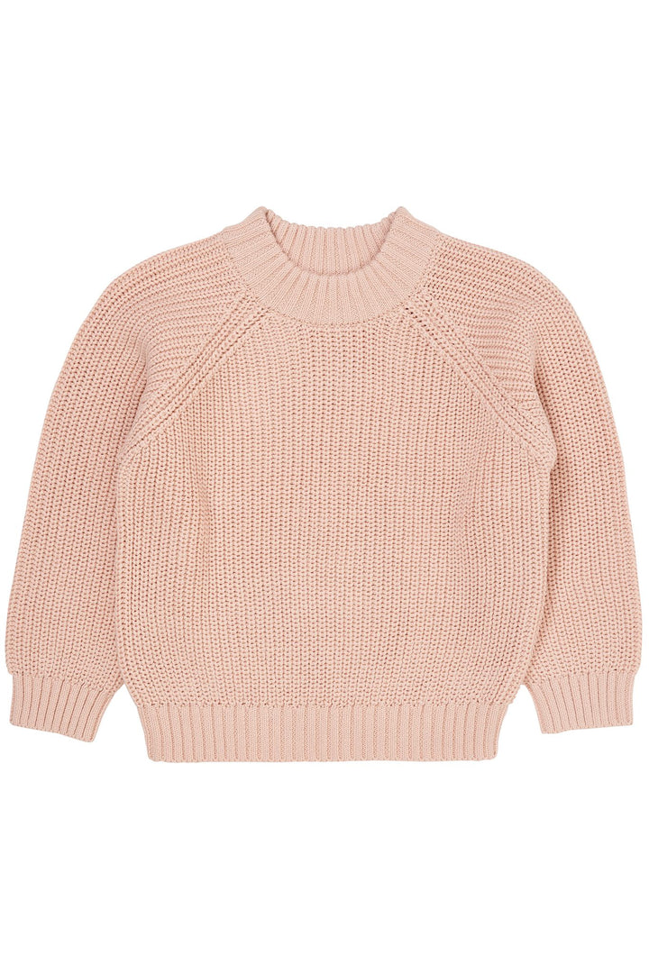 KLASSISK STRIKKET BLUSE - DUSTY ROSE