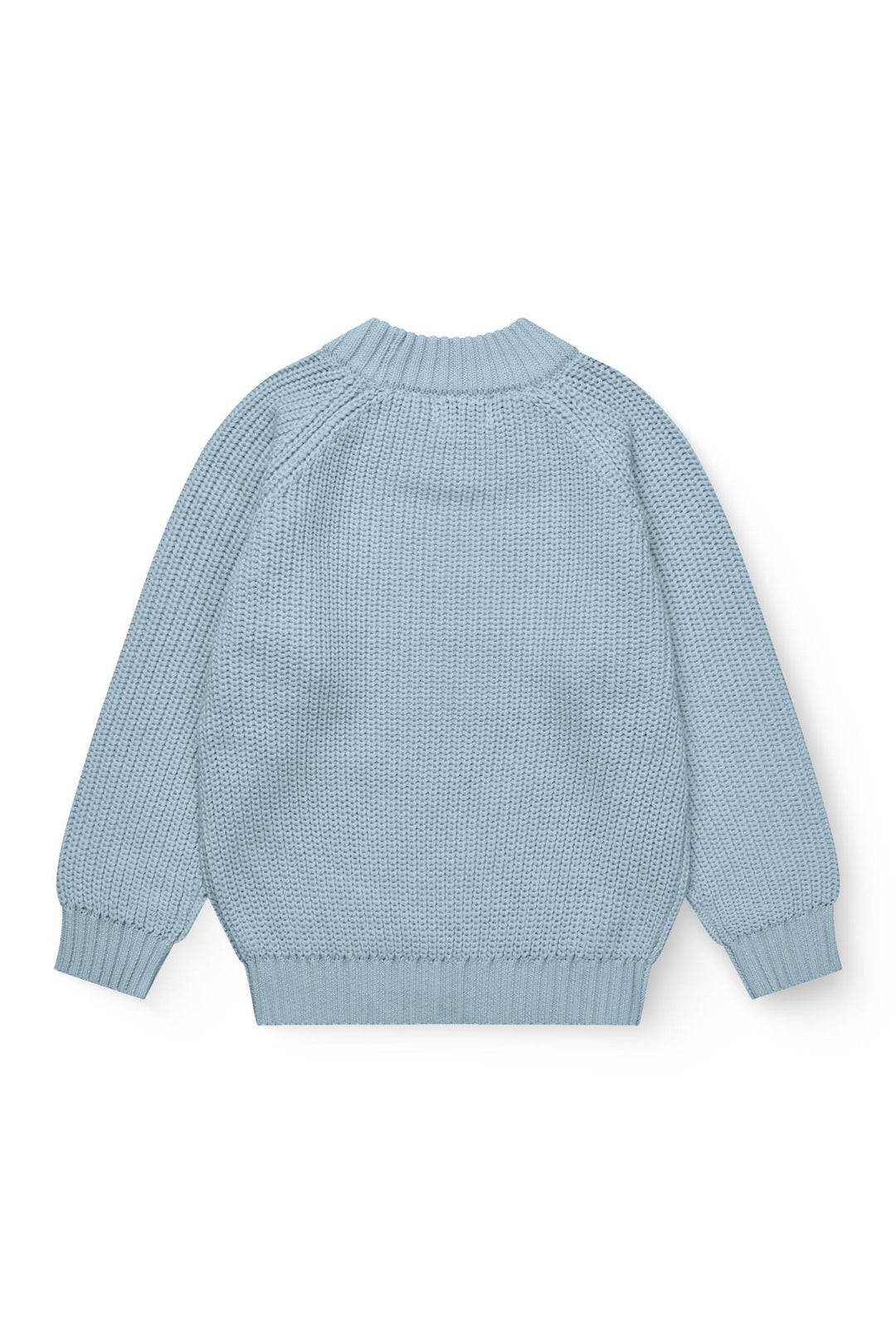 KLASSISK STRIKKET BLUSE - DUSTY BLUE