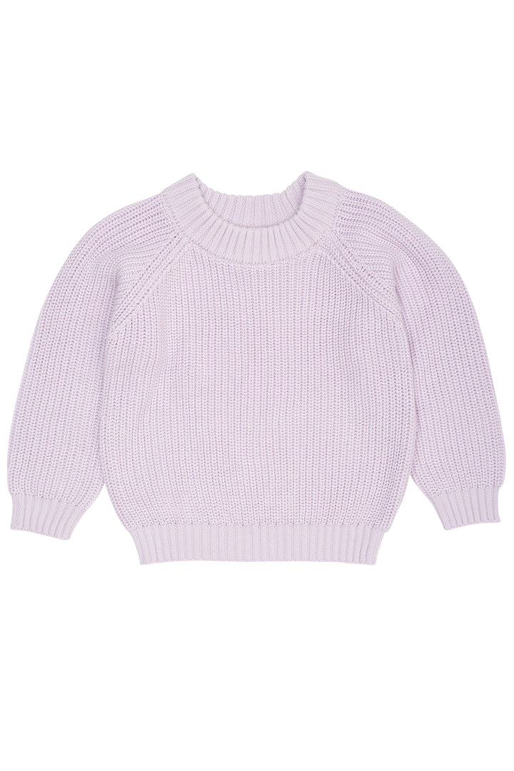 KLASSISK STRIKKET BLUSE - LAVENDER