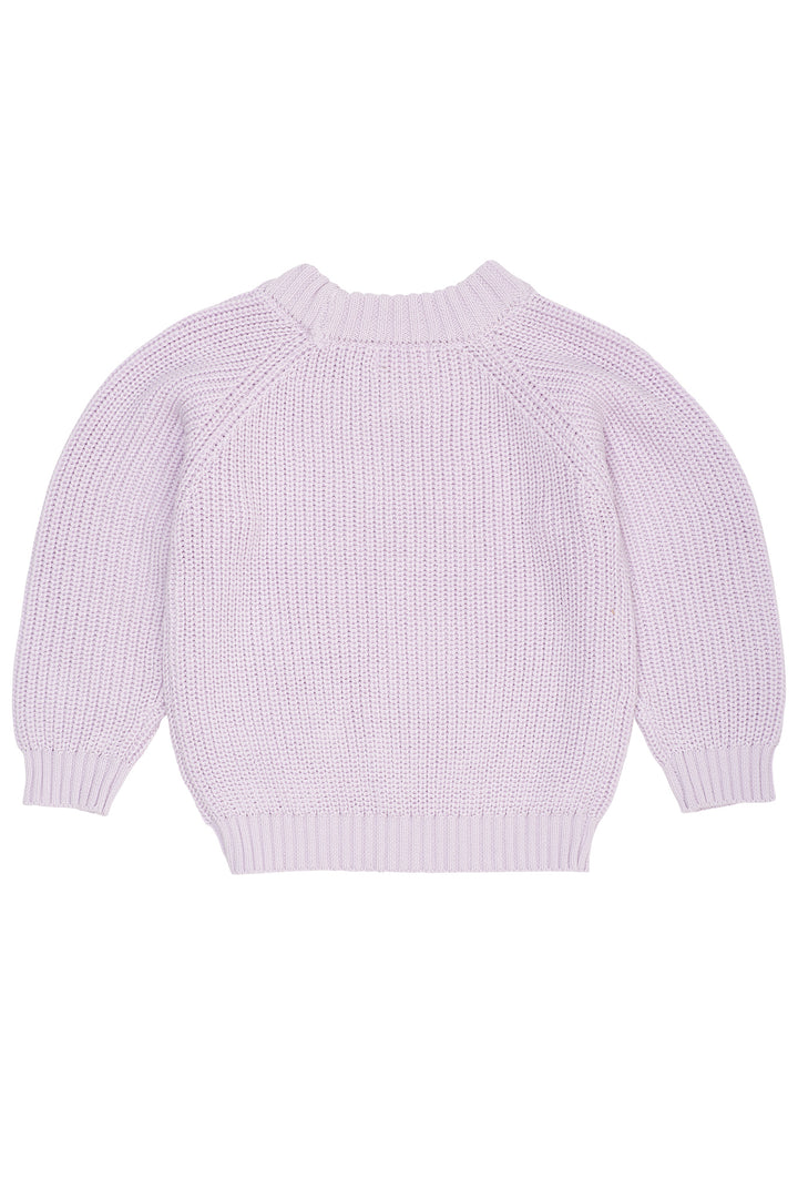 KLASSISK STRIKKET BLUSE - LAVENDER