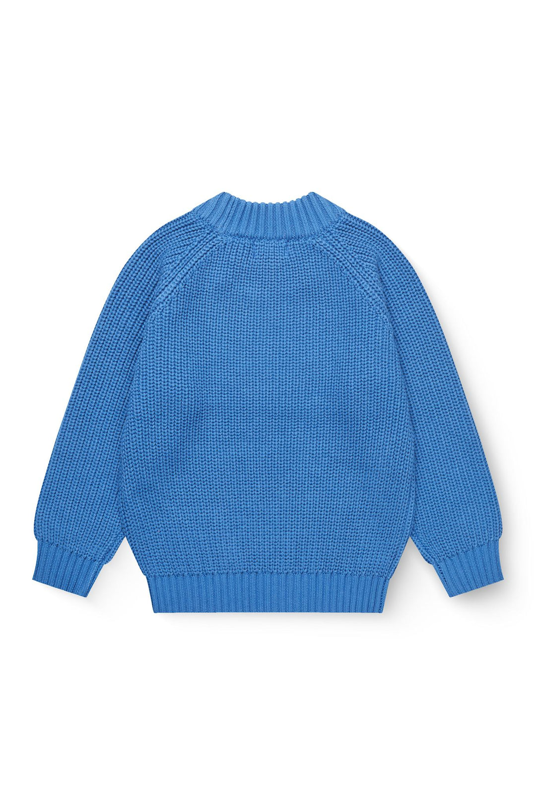 KLASSISK STRIKKET BLUSE - SHARP BLUE