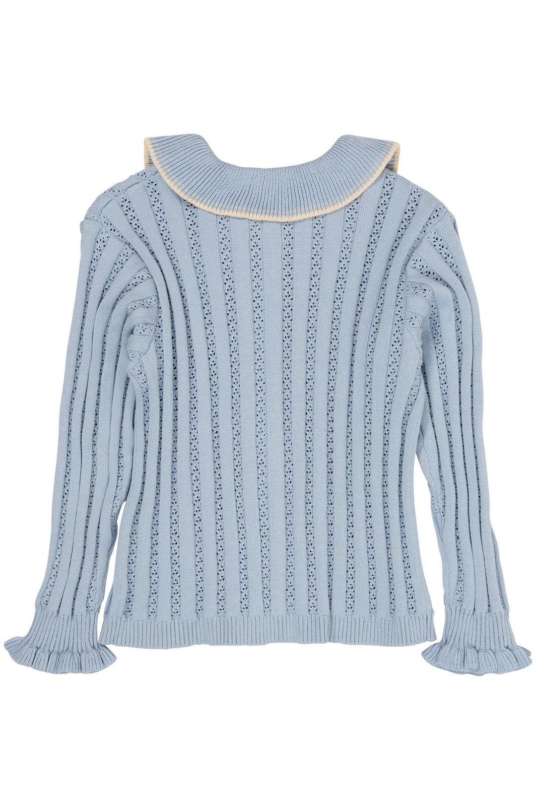 POINTELLE CARDIGAN M. KRAVE - DUSTY BLUE