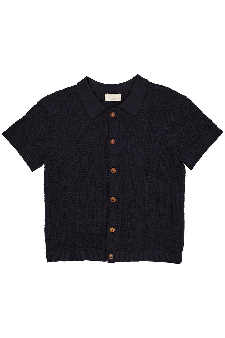 STRIKKET MØNSTER TRØJE - NAVY