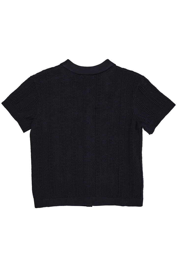 STRIKKET MØNSTER TRØJE - NAVY