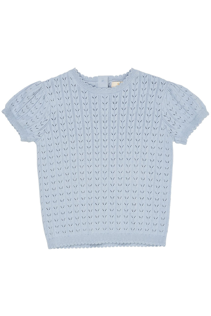 POINTELLE BLUSE - DUSTY BLUE